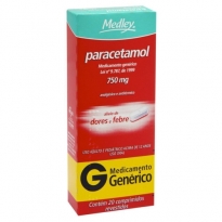 Paracetamol Medley 750mg (Contém 20 comprimidos)