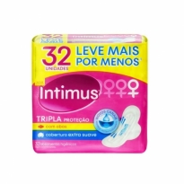 Absorvente Intimus suave com abas (Contém 32 absorventes higiênicos)