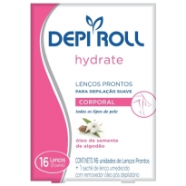 LENÇOS PRONTOS PARA DEPILAÇÃO CORPORAL DEPI ROLL HYDRATE 16 UNID