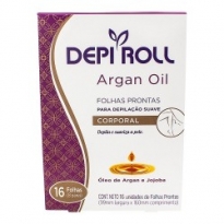 FOLHAS PRONTAS PARA DEPILAÇÃO CORPORAL DEPI ROLL ARGAN OIL 16UNID