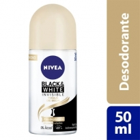 DESODORANTE ROLL-ON NIVEA INVISIBLE FOR BLACK & WHITE TOQUE SEDA 50ML