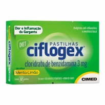 CIFLOGEX PASTILHA DIET SABOR MENTA-LIMÃO 12 UNID