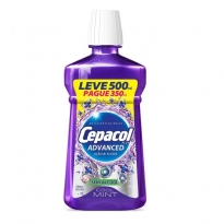 ENXAGUANTE BUCAL CEPACOL ADVANCED S/ ÁLCOOL LEVE 500ML PAGUE 350ML